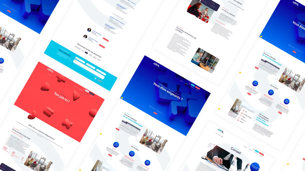 Déclinaison web de l'identité Askil conçue par Unik Studio