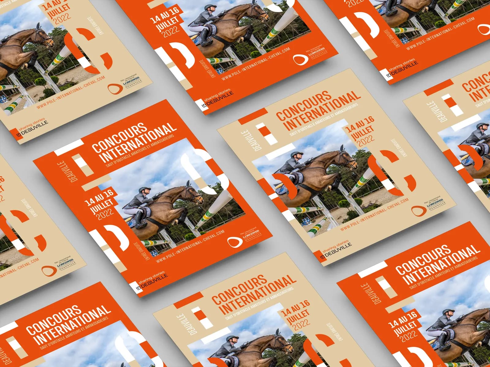 Affiche du concours international de saut d'obstacle du Pôle International du Cheval Longines Deauville, juillet 2022