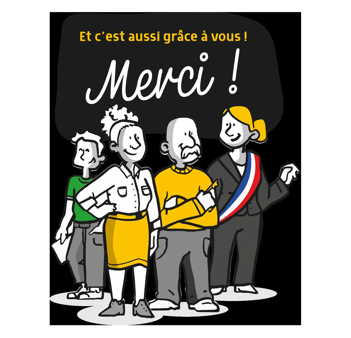 Illustration de la campagne sur l'extension des consignes de tri réalisée par Unik Studio