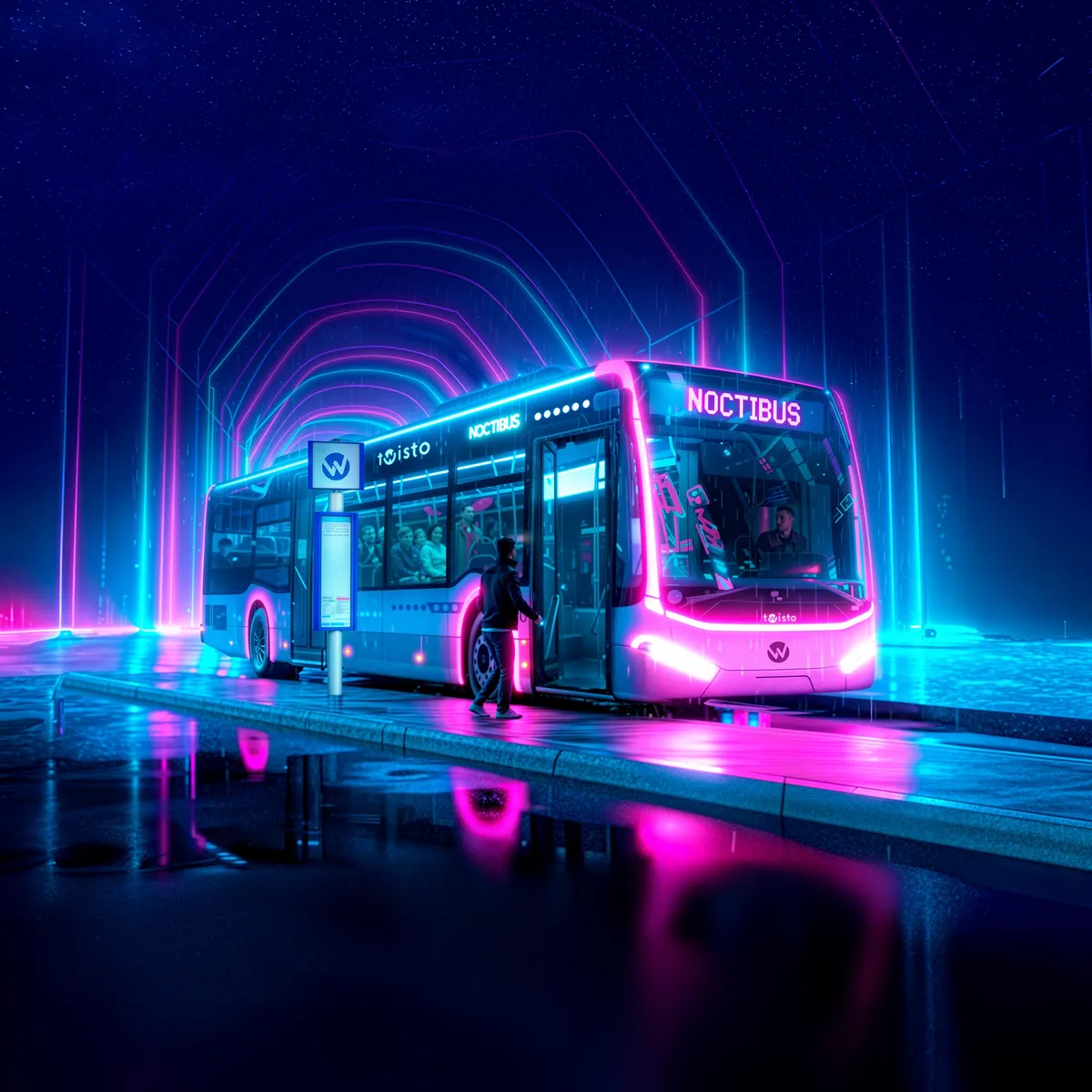 Visuel du projet Noctibus réalisé par Unik Studio pour RATP Dev